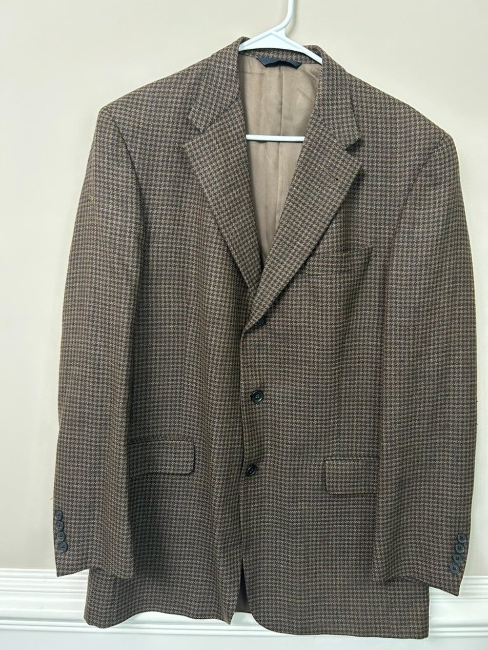 Burberry London 41L Pure Wool Brown Houndstooth Sport Coat